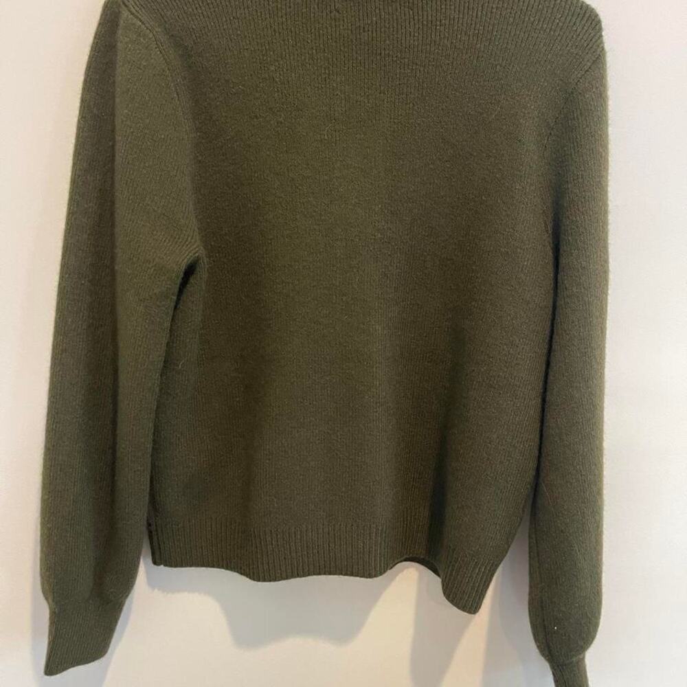 LOFT Olive Green Collared Cardigan Sweater Jacket M - Picture 6 of 8